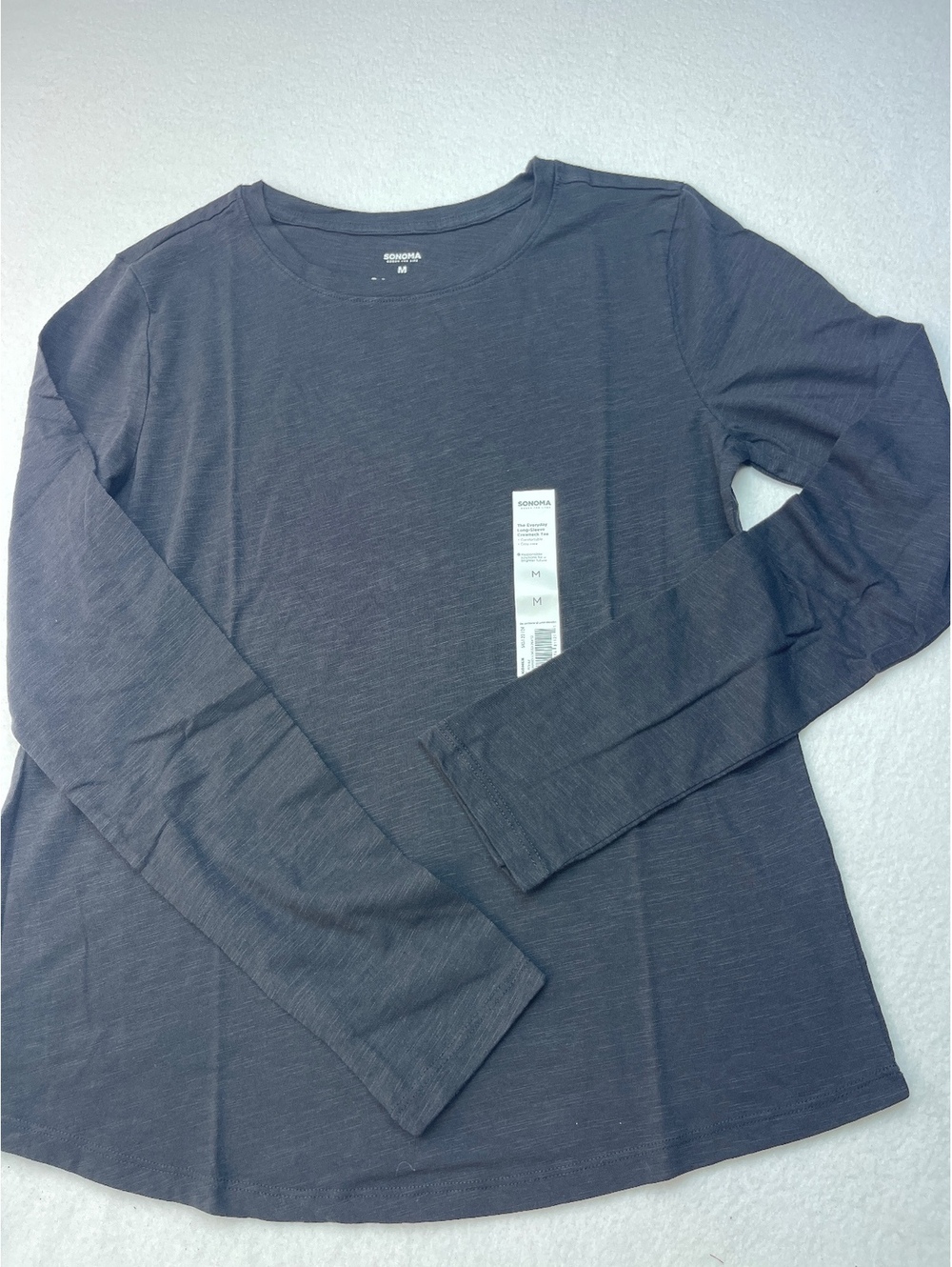 Sonoma Everyday Long-Sleeve Crewneck Tee Medium Charcoal Gray